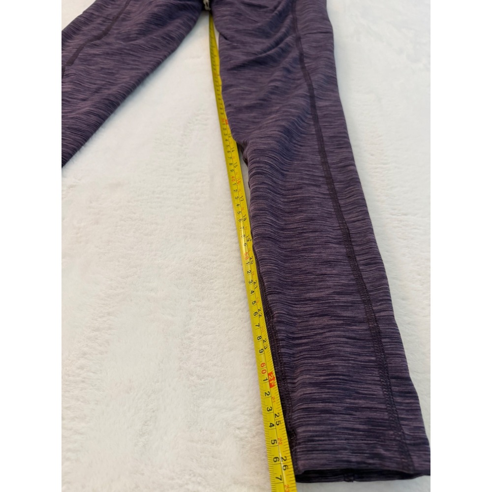 Apana Womens High Waisted Space Dye Leggings Purple Heathered Yoga Pants Small - Picture 5 of 8